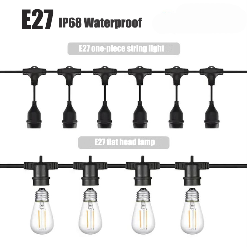 Outdoor Power Strip Weatherproof - Açık E27 dişli kafa lambası tutucu