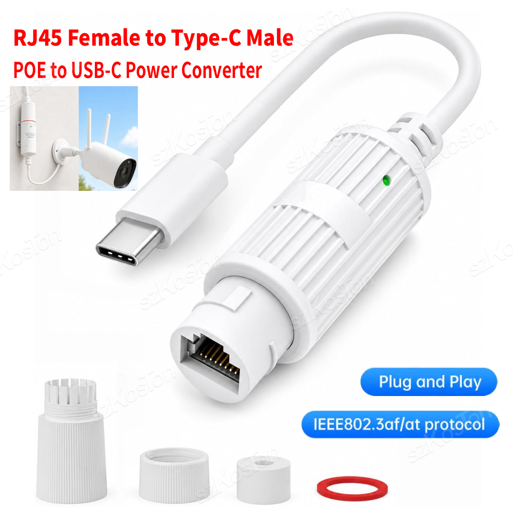 Outdoor Power Adapter Usb C - POE'den USB-C'ye Güç Dönüştürücü RJ45 Dişi