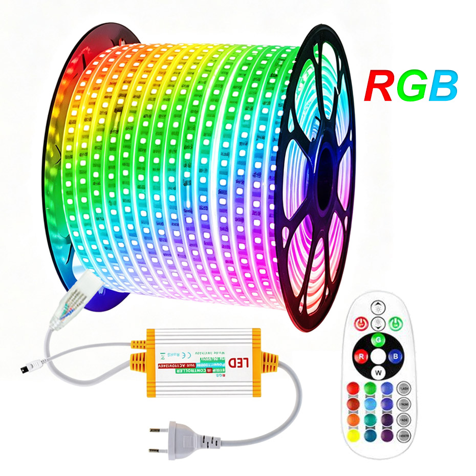 1m-50m 220V RGB LED Şerit 5050 - Outdoor Power Strip Weatherproof incelemesi ve fiyatı